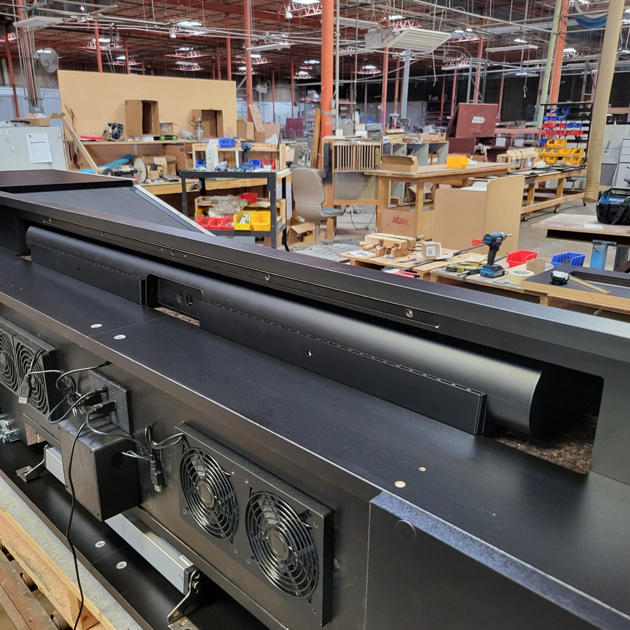 Rear view of the Sonos Arc installation inside an Aegis cabinet