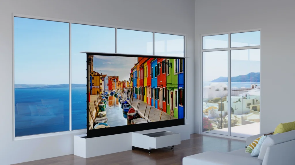 7 Best Budget Short Throw Projector Cabinets in – 2025 3 Ares With Soundbar Housing and Motorized UST Compartment (White)