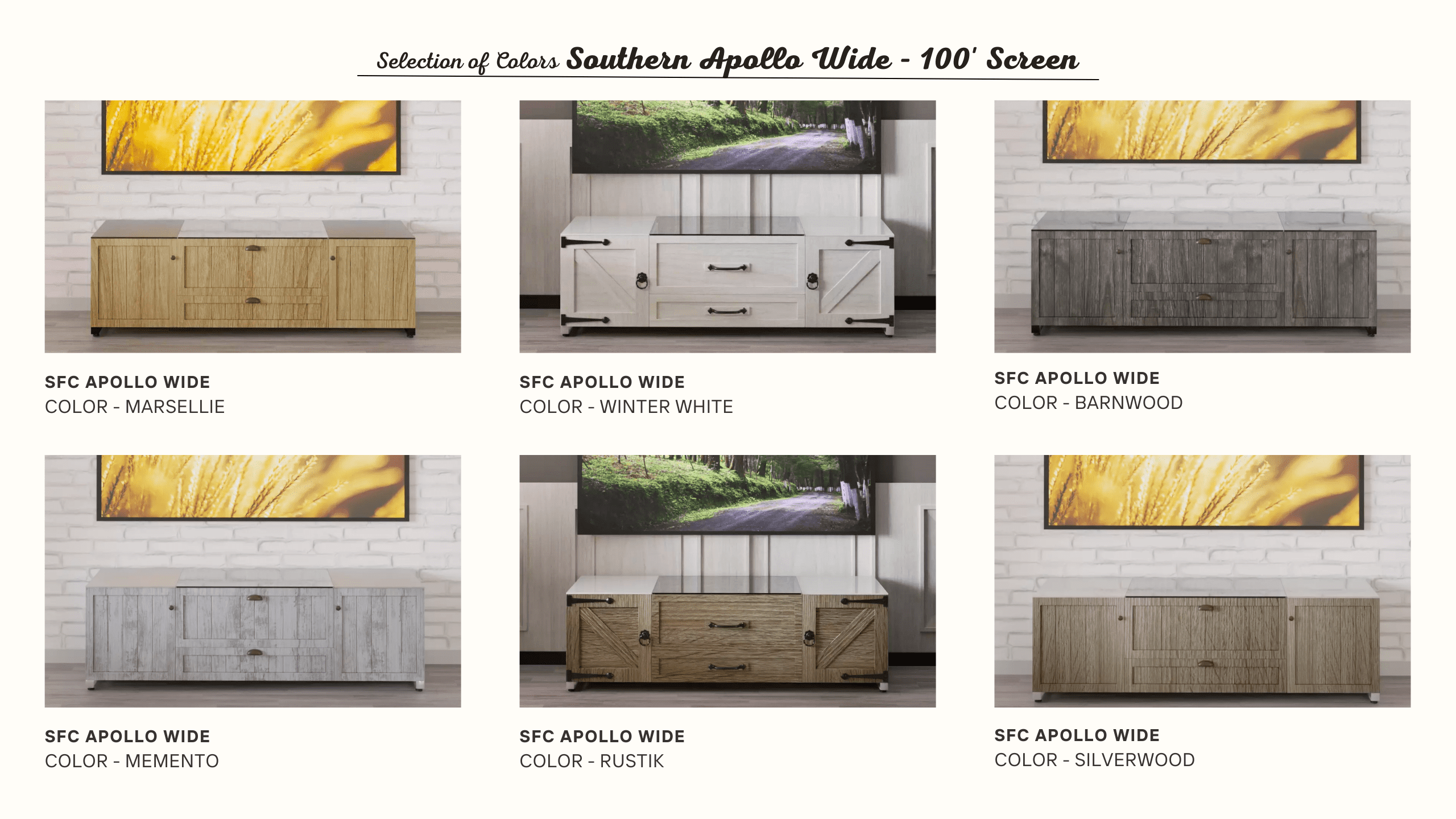 Southren Apollo Wide | 100' Screen | Wide Cabinets | Aegis AV Cabinets Southren Apollo Wide | 100' Screen | Wide Cabinets | Aegis AV Cabinets