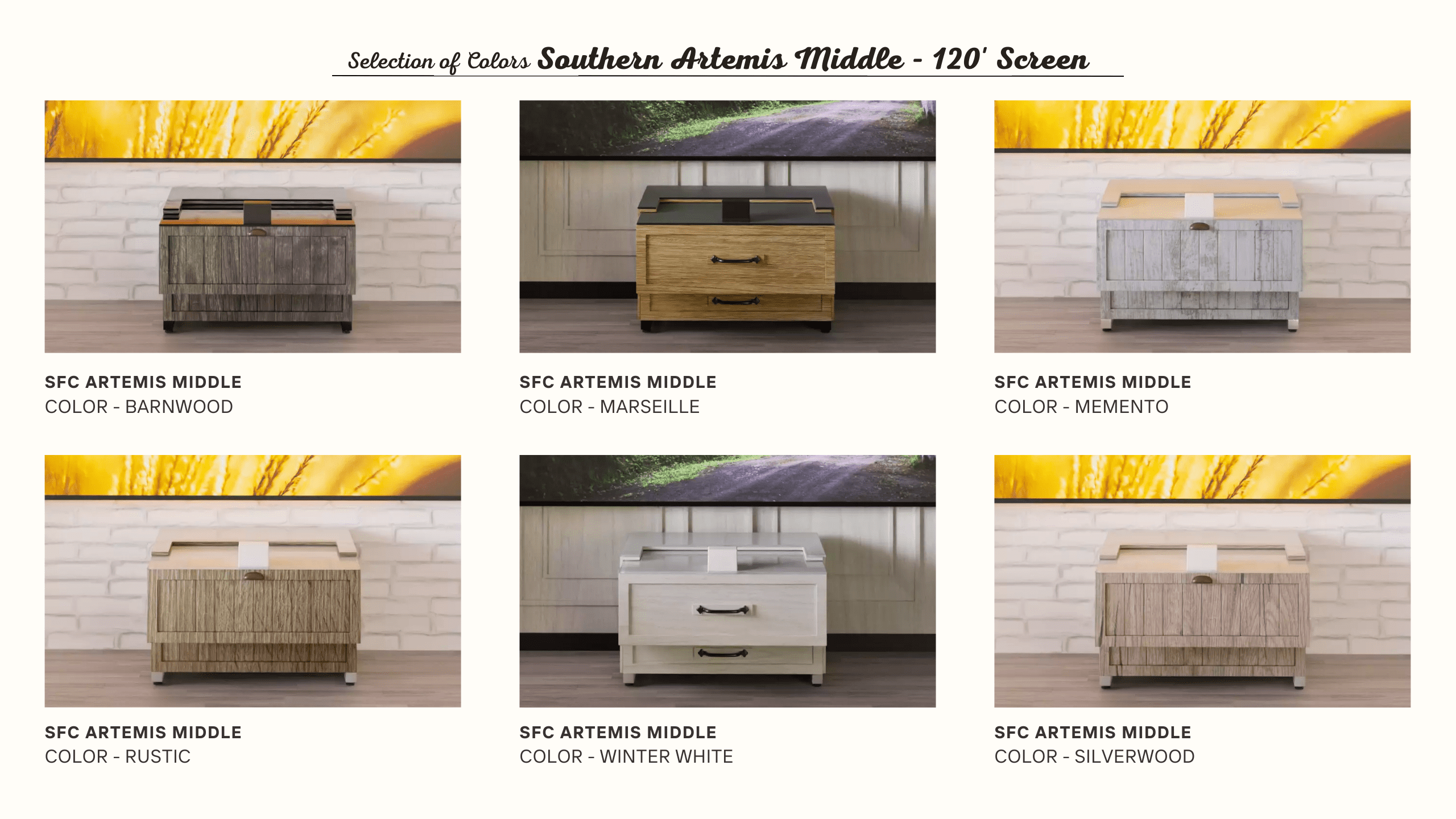 Southren Artemis Middle | 120' Screen | Small Cabinets | Aegis AV Cabinets