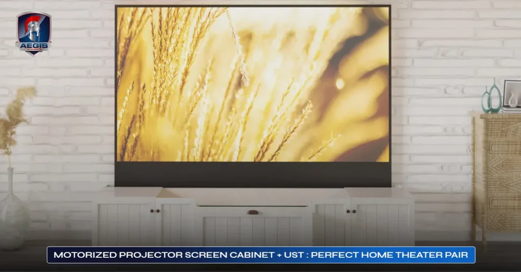 UST + Motorized Projector Screen Cabinet A Perfect Setup