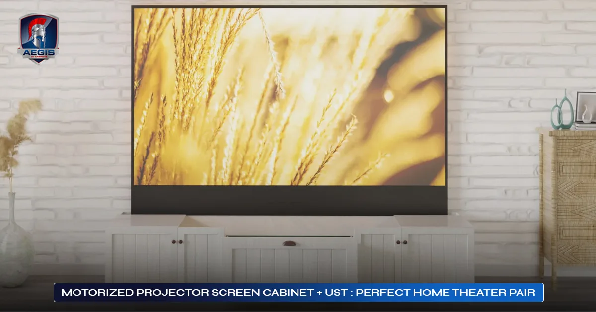 UST + Motorized Projector Screen Cabinet A Perfect Setup